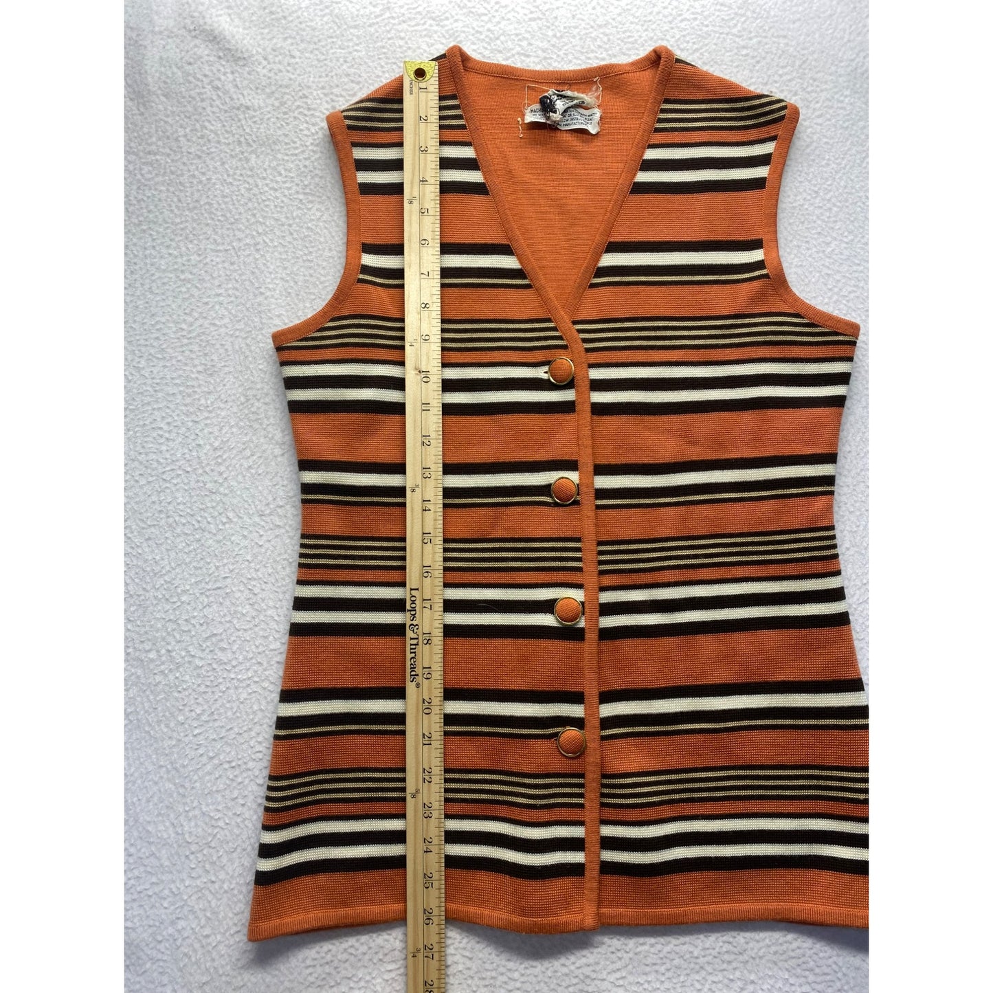 Vintage Gina Teresa Striped Wool & Acrylic Sweater Vest #5865