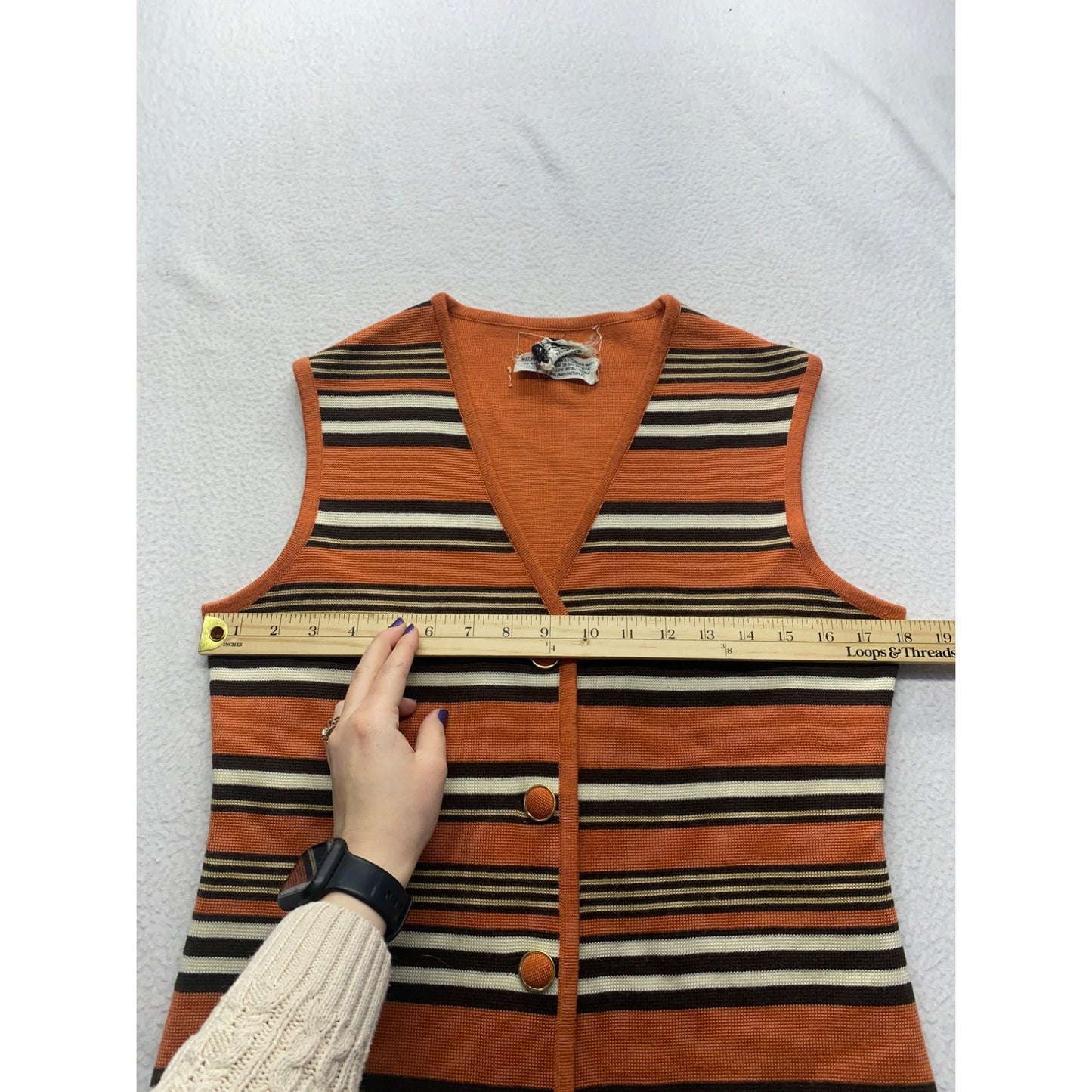 Vintage Gina Teresa Striped Wool & Acrylic Sweater Vest #5865