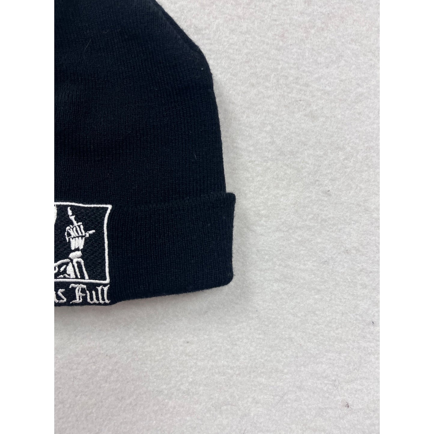 Spencers "Heaven Was Full" Black Acrylic Beanie OSFM #8352