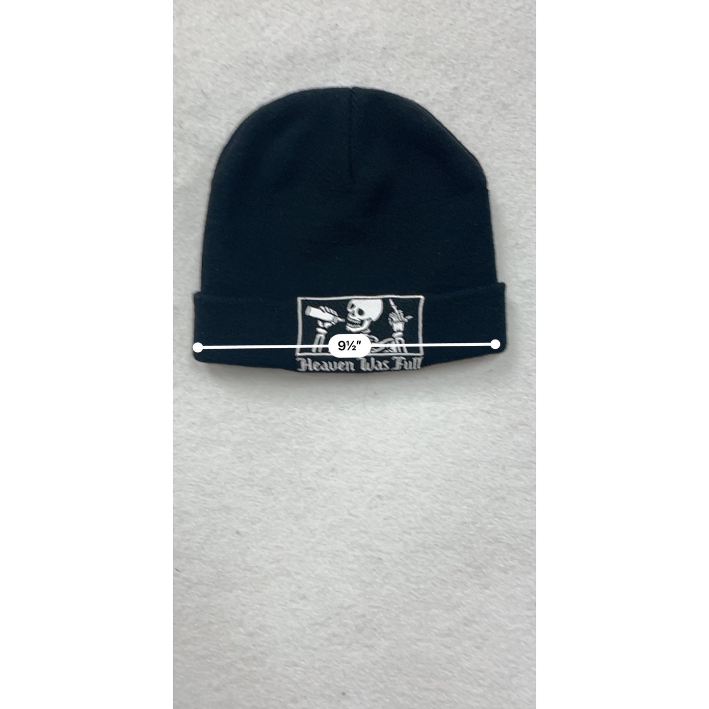 Spencers "Heaven Was Full" Black Acrylic Beanie OSFM #8352
