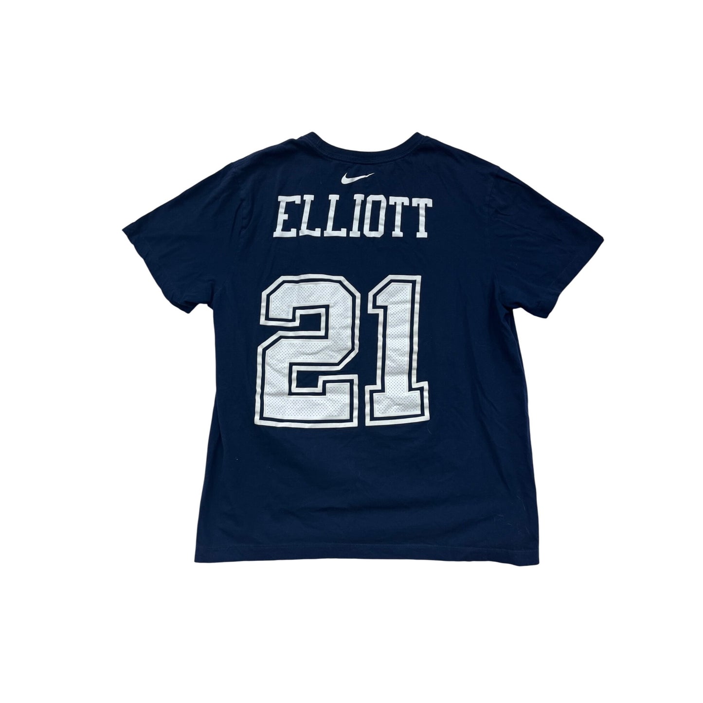 Nike Ezekiel Elliott Dallas Cowboys T-Shirt Size L Navy Blue Cotton #8358