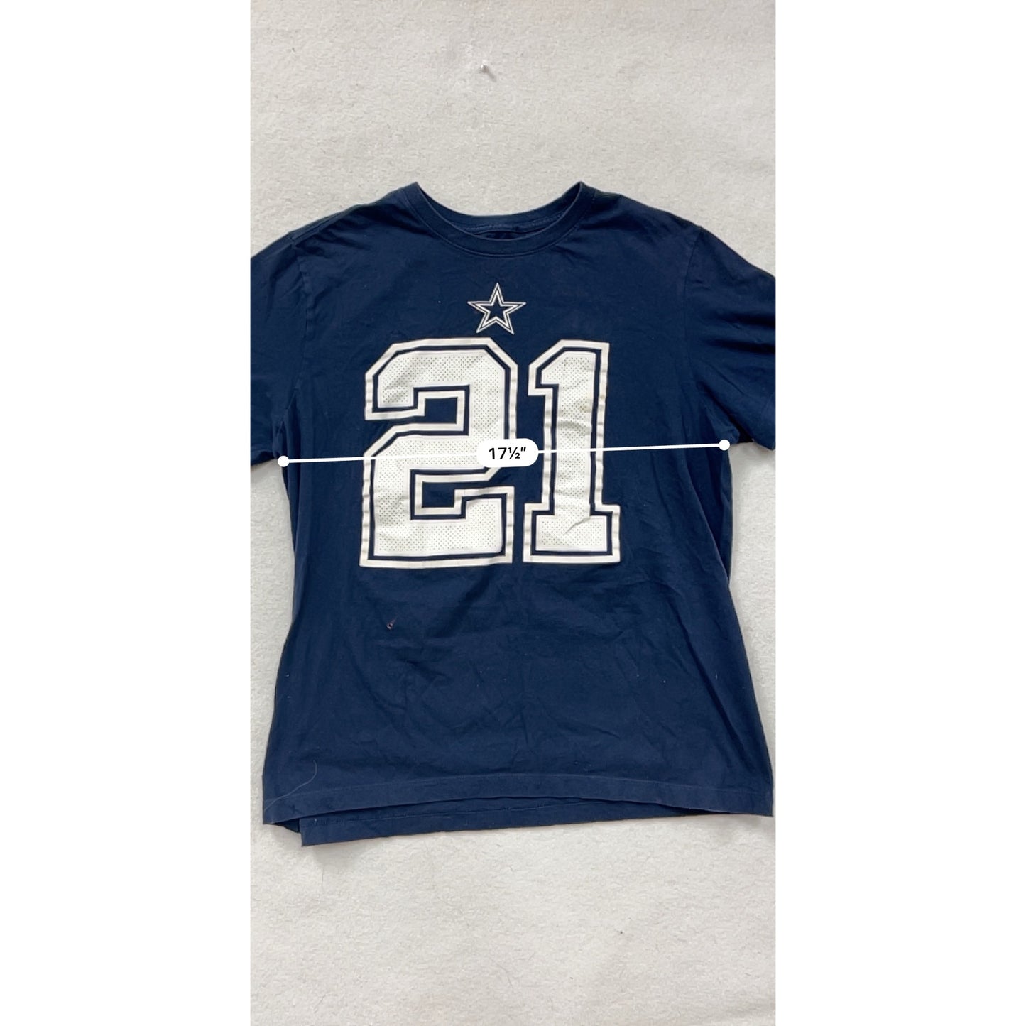 Nike Ezekiel Elliott Dallas Cowboys T-Shirt Size L Navy Blue Cotton #8358