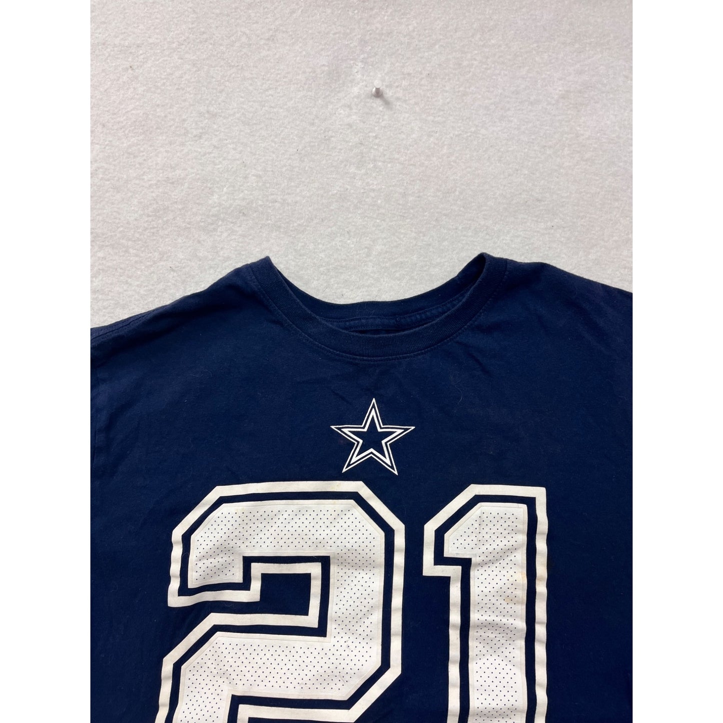 Nike Ezekiel Elliott Dallas Cowboys T-Shirt Size L Navy Blue Cotton #8358