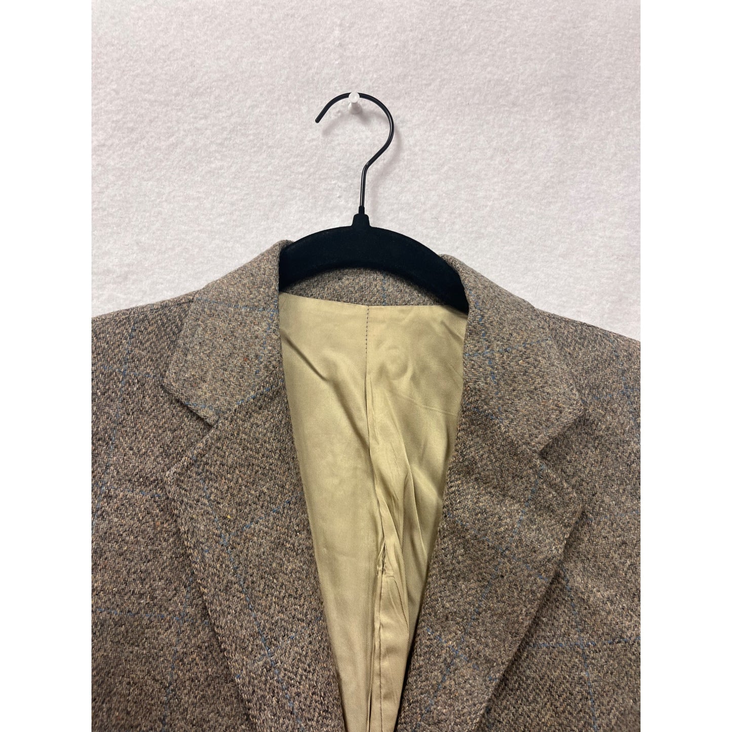 Vintage Noble Street Womens Size 12 Wool Blazer Tweed Brown With Button Closure & Detail #6683