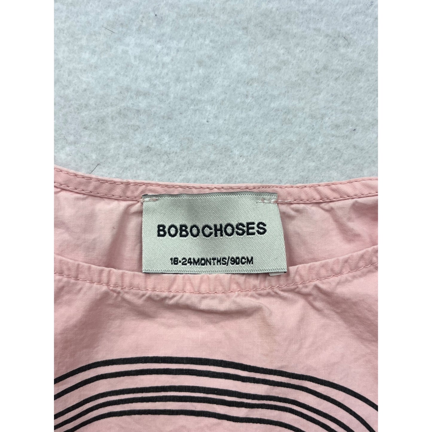 BoBoChoses Girls Organic Cotton Dress Pink Rainbow Print 18-24M #8189