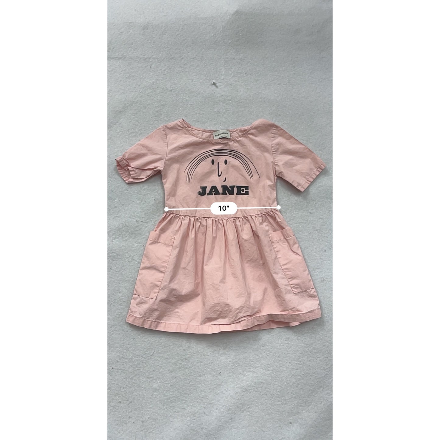 BoBoChoses Girls Organic Cotton Dress Pink Rainbow Print 18-24M #8189