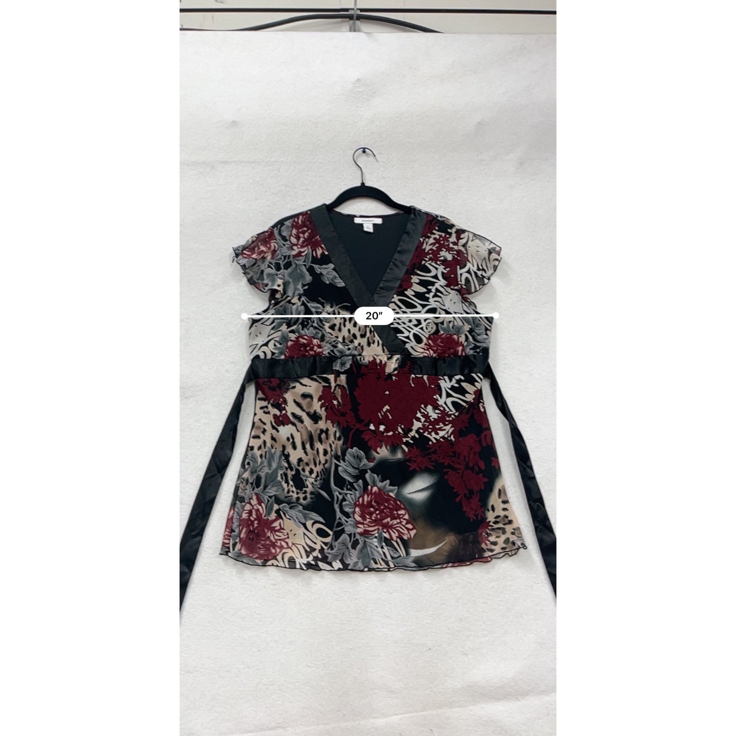 Dressbarn Floral & Animal Print V-Neck Dress Size L #694A