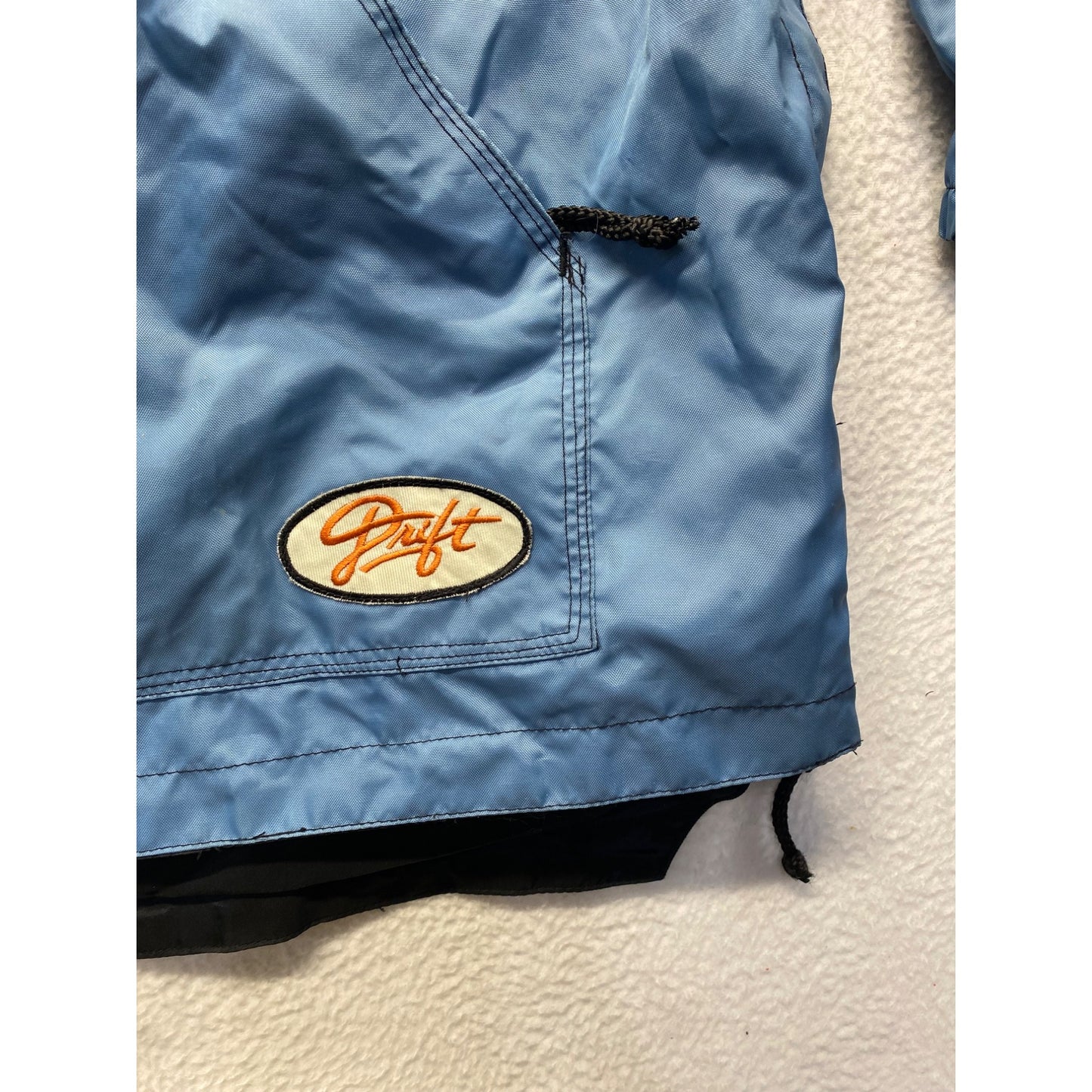 Vintage Drift Mens Blue & Black Hooded Pullover Jacket #7324