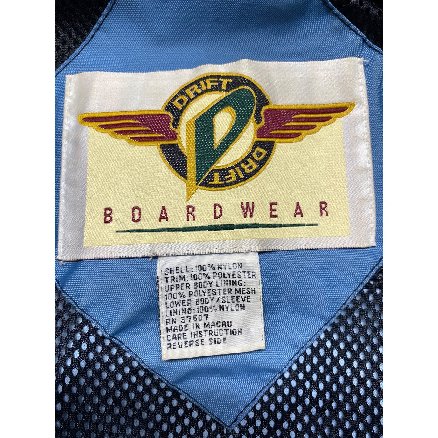 Vintage Drift Mens Blue & Black Hooded Pullover Jacket #7324