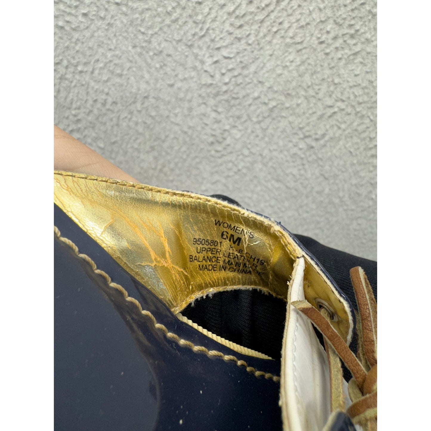 Sperry Top-Sider Womens Flip Flop Sandals Size 6M Blue & Gold #9023
