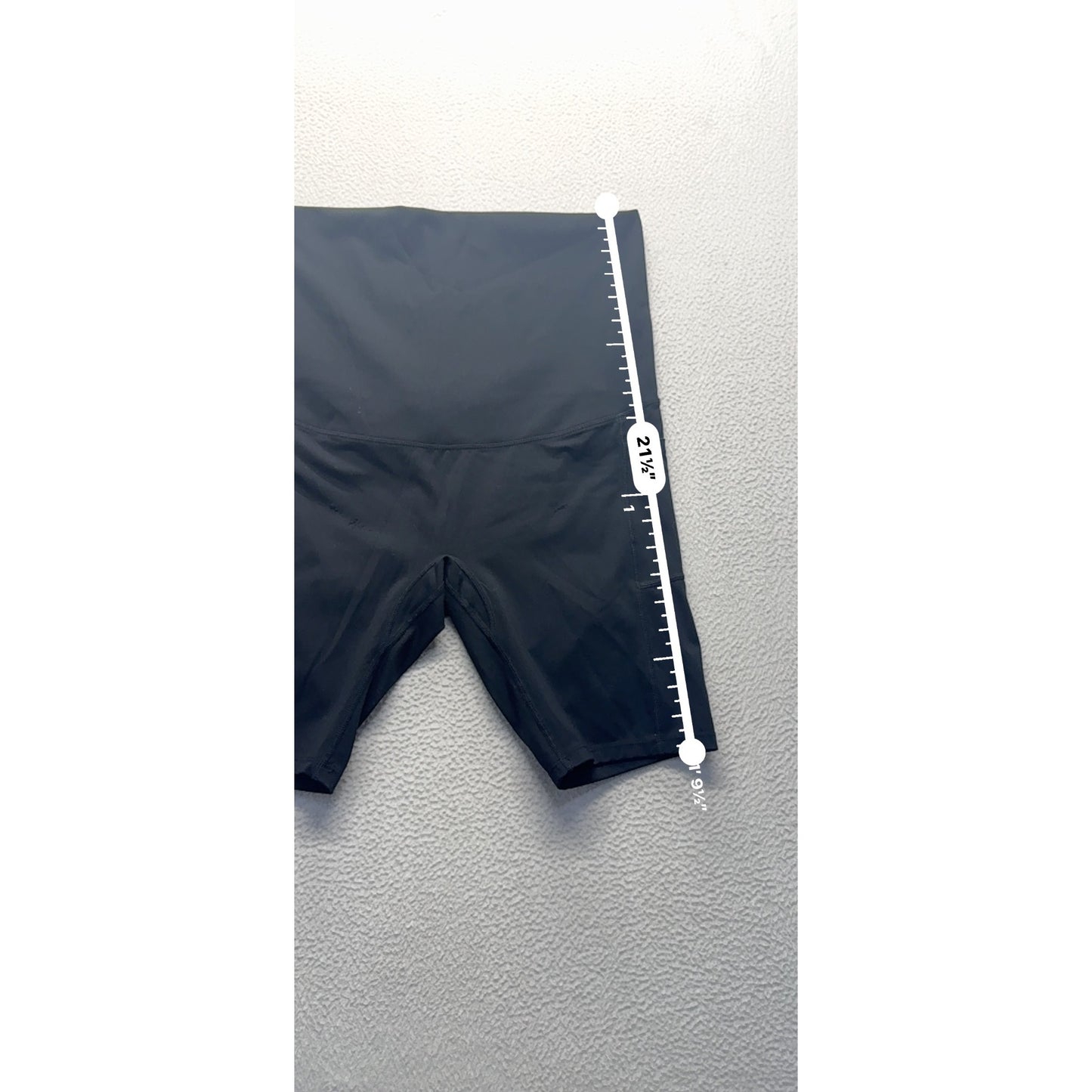 High-Waisted Black Workout Biker Shorts With Side Pockets XL Poshdivah #9341