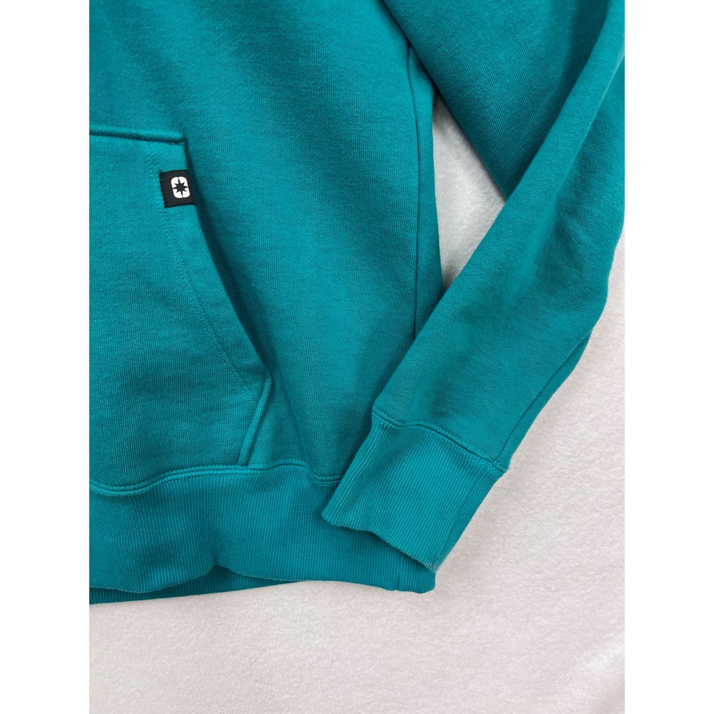 Polaris Womens Teal Hoodie Sweatshirt With Half-Zip Front & Kangaroo Pocket Size M #6927