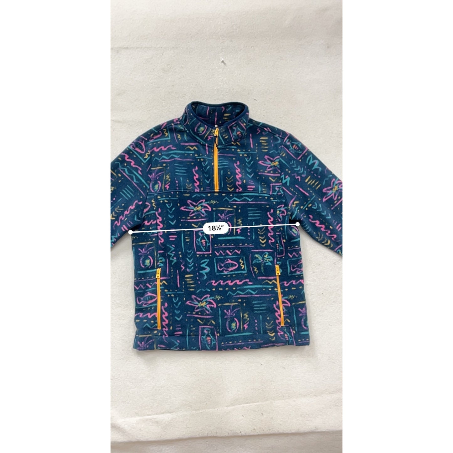 Chubbies Fleece Pullover Jacket L Large Multicolor Retro Pattern #190A