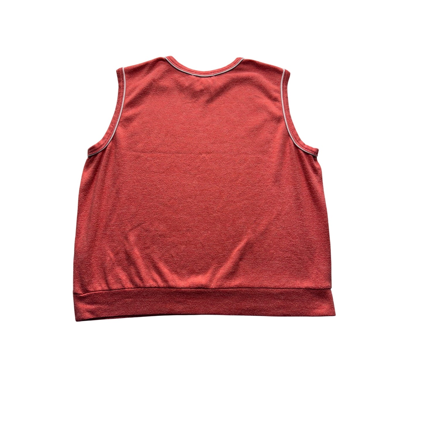 VTG P.J. Salvage Sleeveless Red Sweatshirt Top L Polyester & Rayon #9170