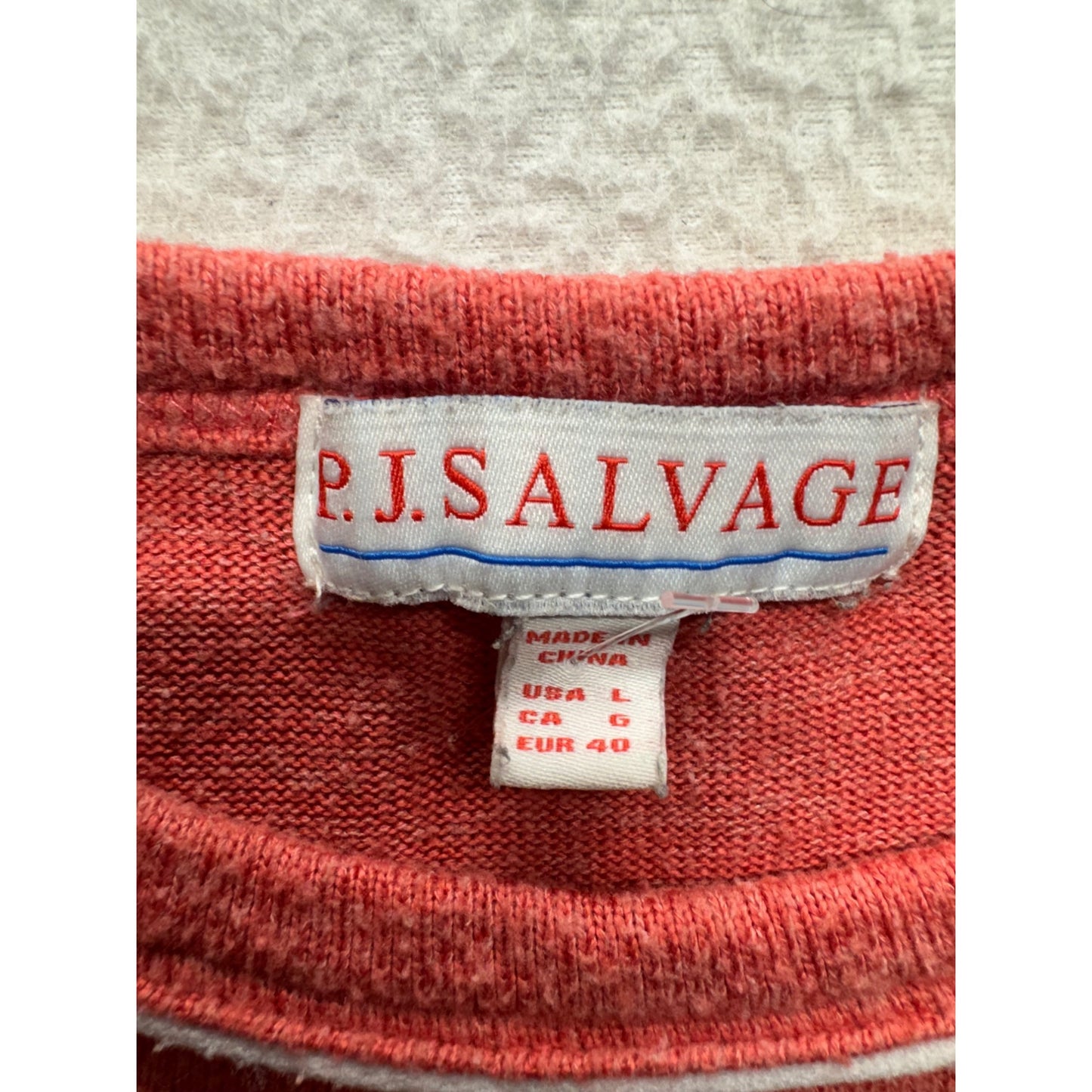 VTG P.J. Salvage Sleeveless Red Sweatshirt Top L Polyester & Rayon #9170