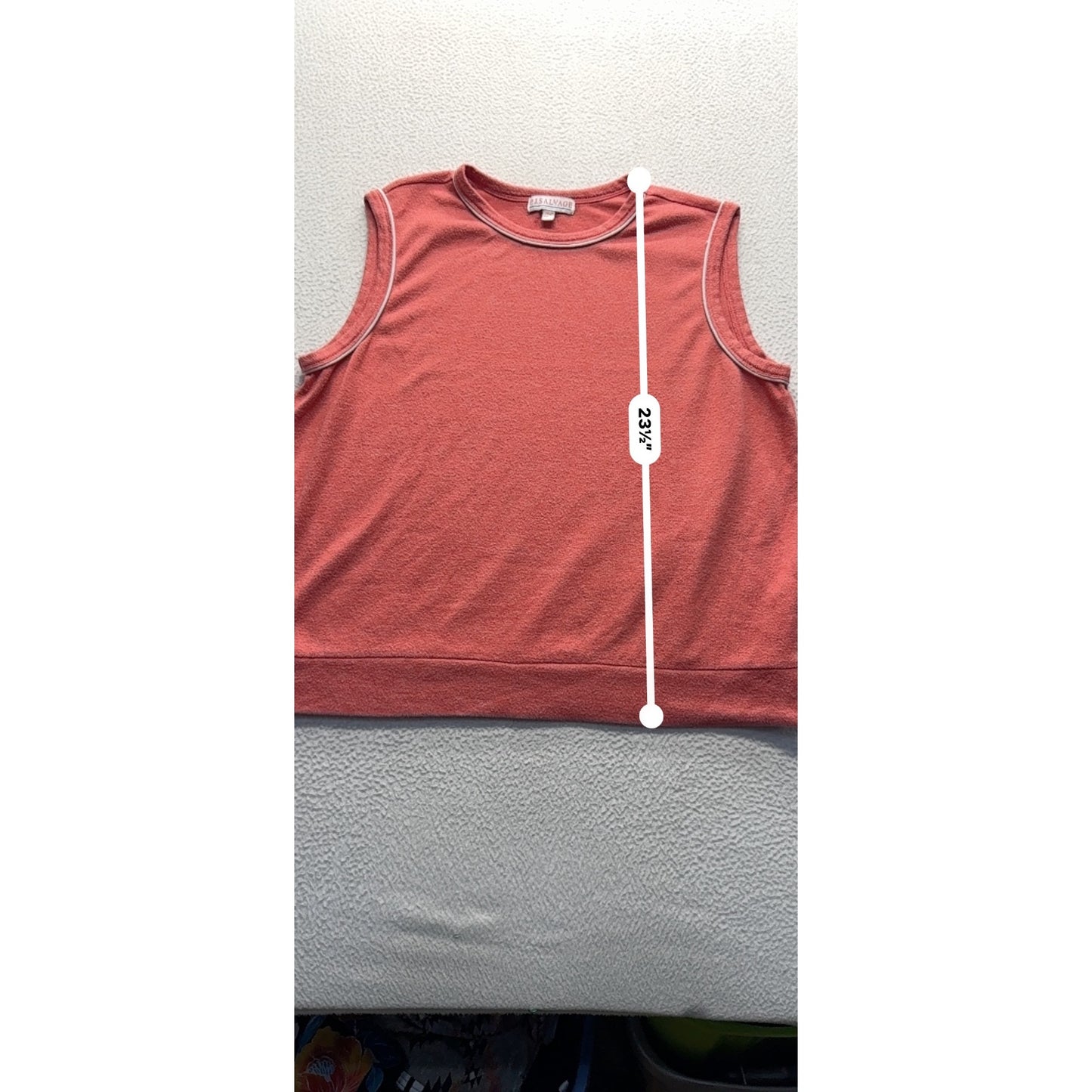 VTG P.J. Salvage Sleeveless Red Sweatshirt Top L Polyester & Rayon #9170