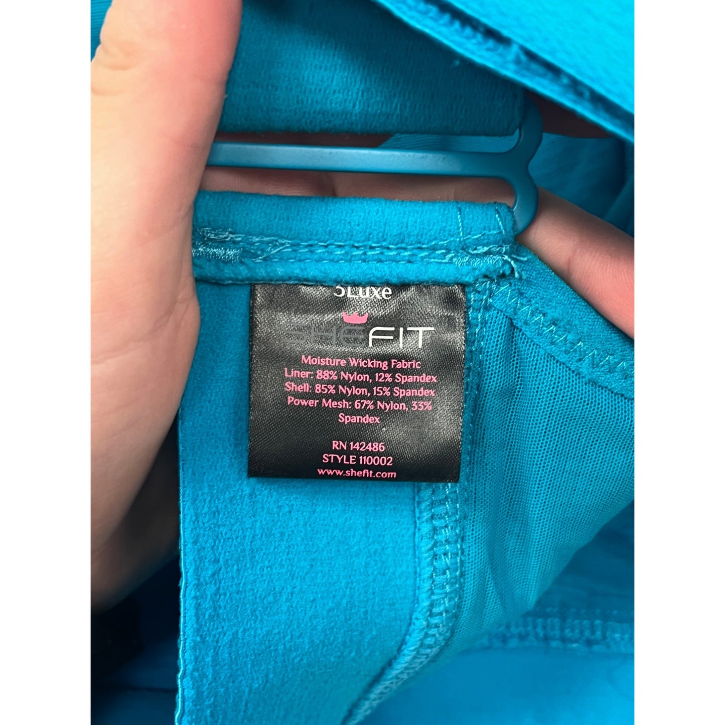 Shefit Womens 3XL Blue Adjustable High-Impact Sports Bra With Zipper Front Closure & Cross Back Straps #6820