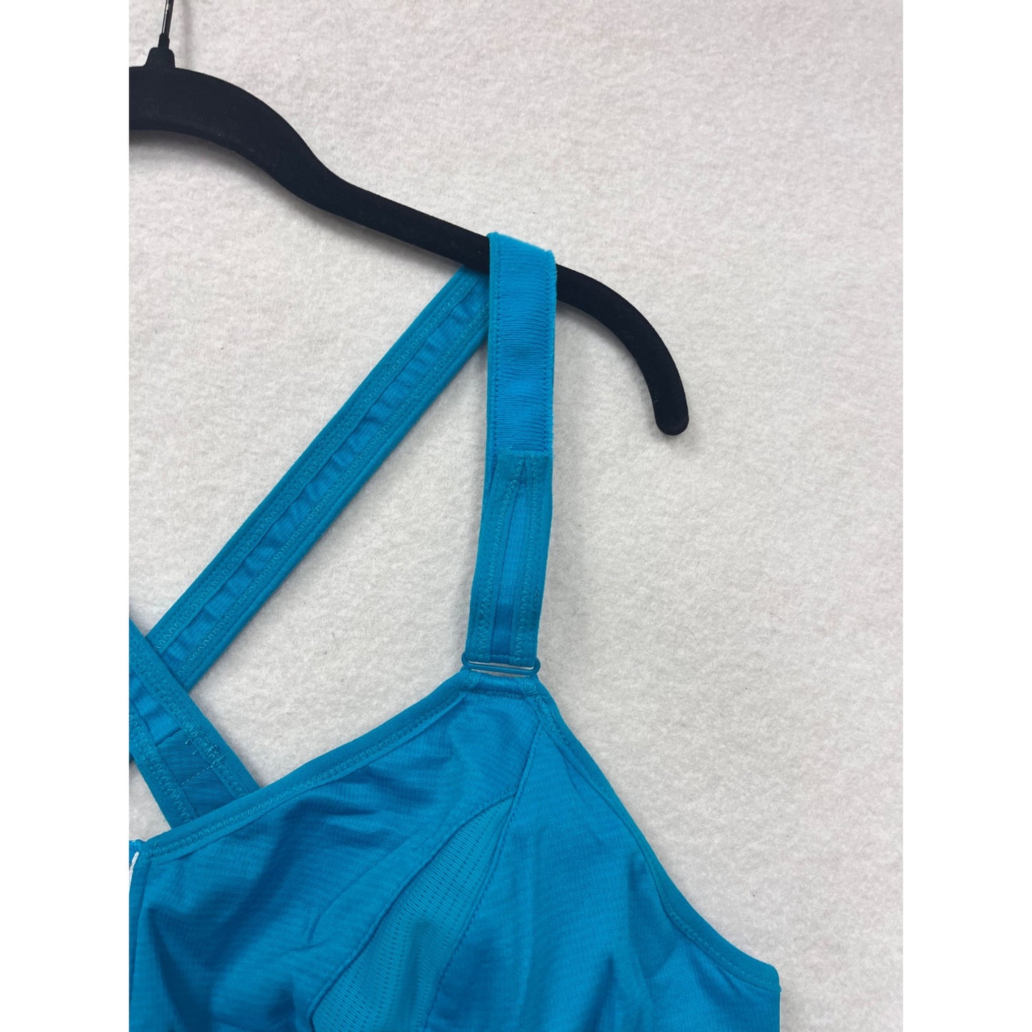 Shefit Womens 3XL Blue Adjustable High-Impact Sports Bra With Zipper Front Closure & Cross Back Straps #6820