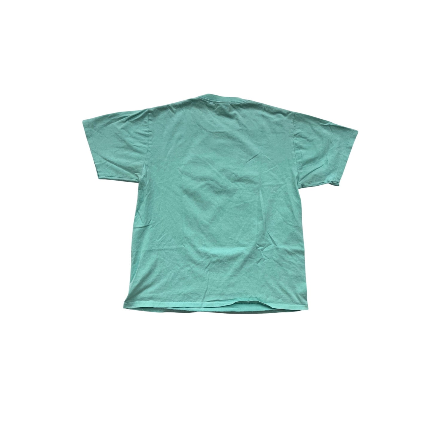 Bape Mens Mint Green Graphic Tee With Metallic Silver Design Size L #72A