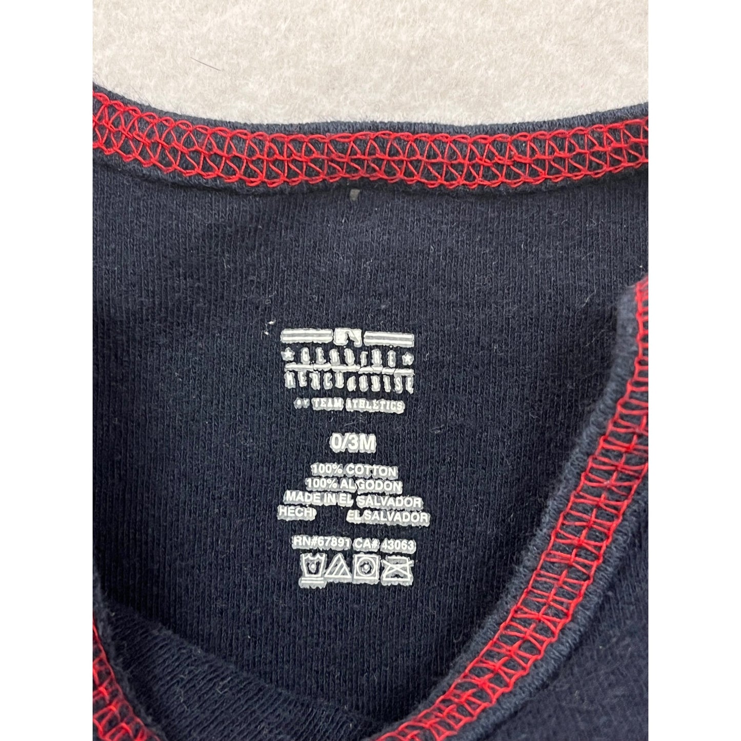 Minnesota Twins Baseball Infant Bodysuit 0-3M Navy With Red Stitching #6453