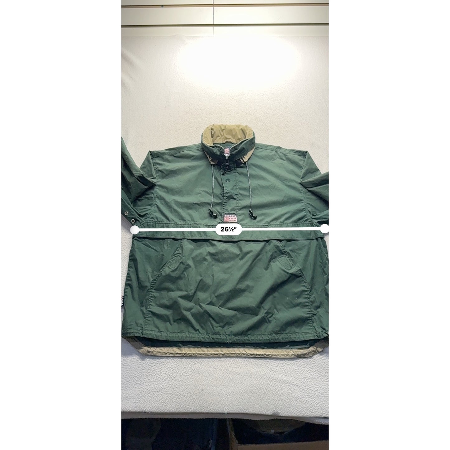 Vintage Chaps Ralph Lauren Green Pullover Windbreaker Jacket Outdoor #9595