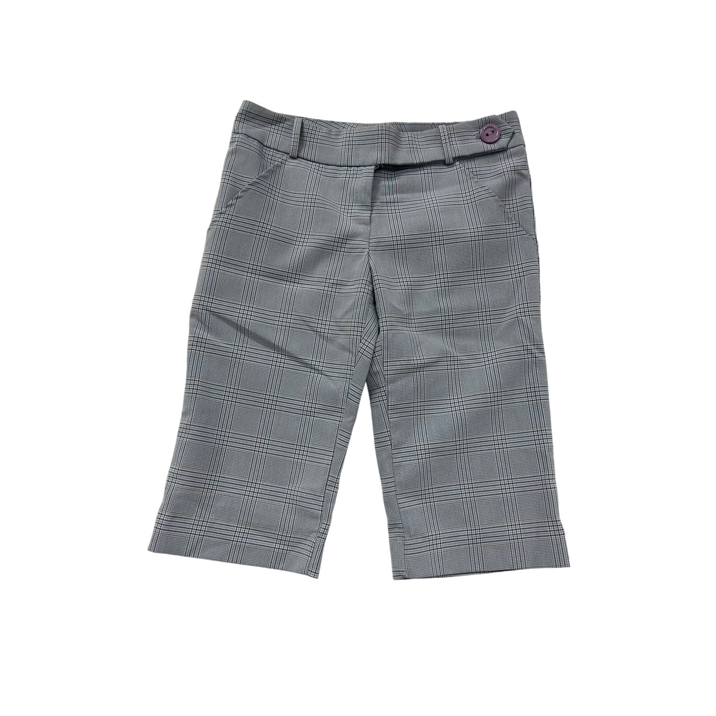 Plaid Gray Trousers Pants With Purple #6991