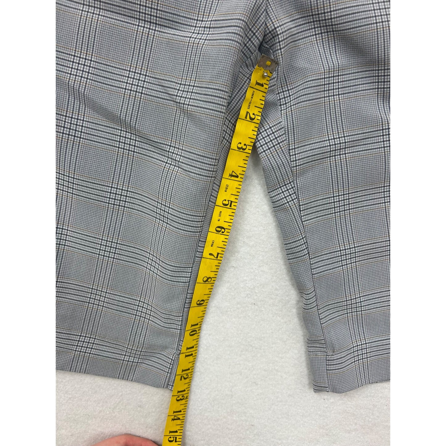 Plaid Gray Trousers Pants With Purple #6991