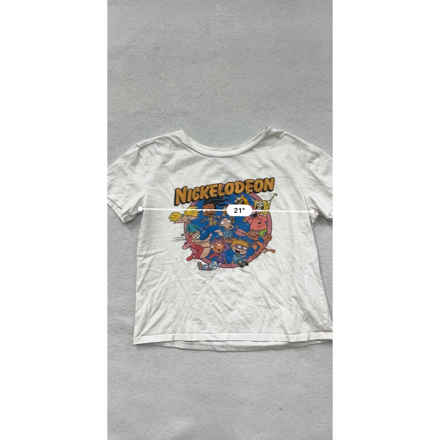 Nickelodeon Kids Medium White Graphic T-Shirt #8195