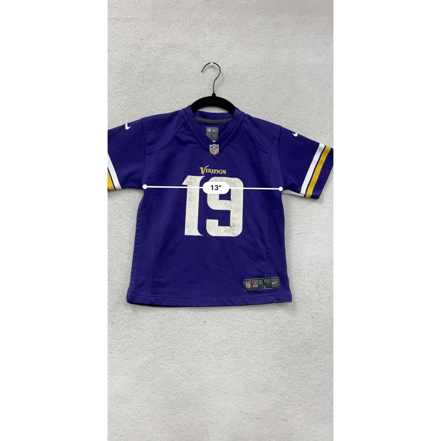 Youth Large NFL Minnesota Vikings Adam Thielen #19 On-Field Jersey #8903