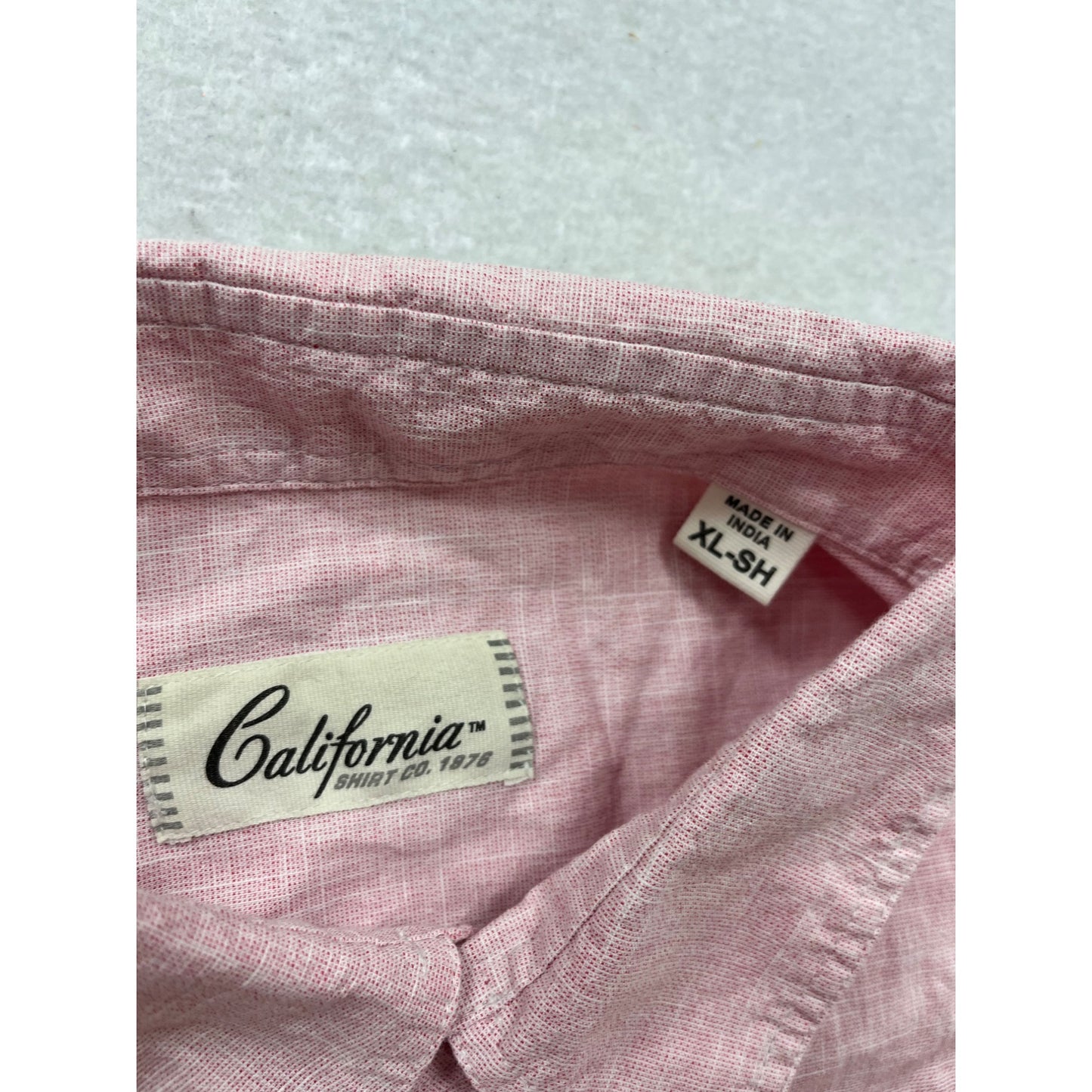 California Shirt Co. XL Pink Short Sleeve Button-Up Shirt #890A