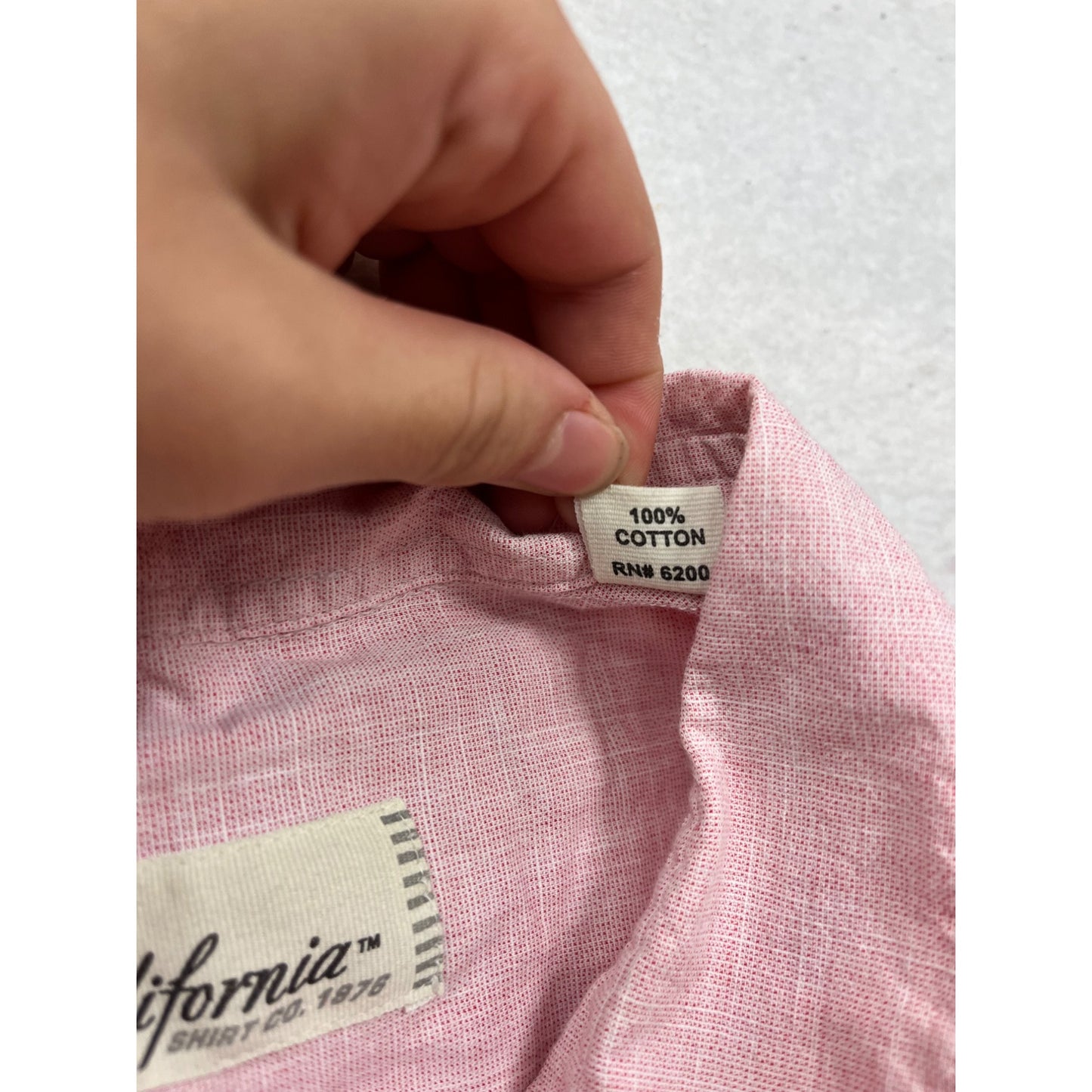 California Shirt Co. XL Pink Short Sleeve Button-Up Shirt #890A