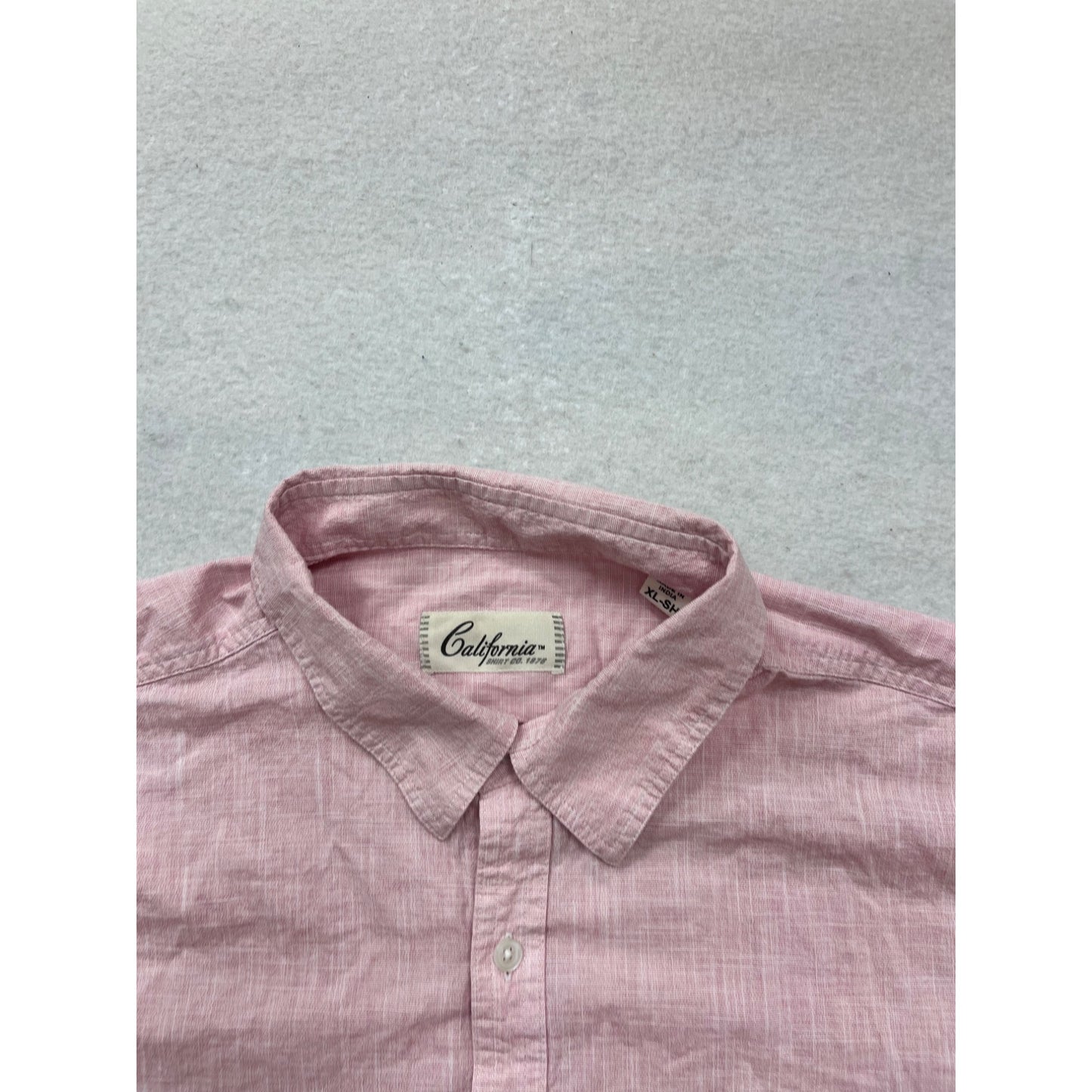 California Shirt Co. XL Pink Short Sleeve Button-Up Shirt #890A