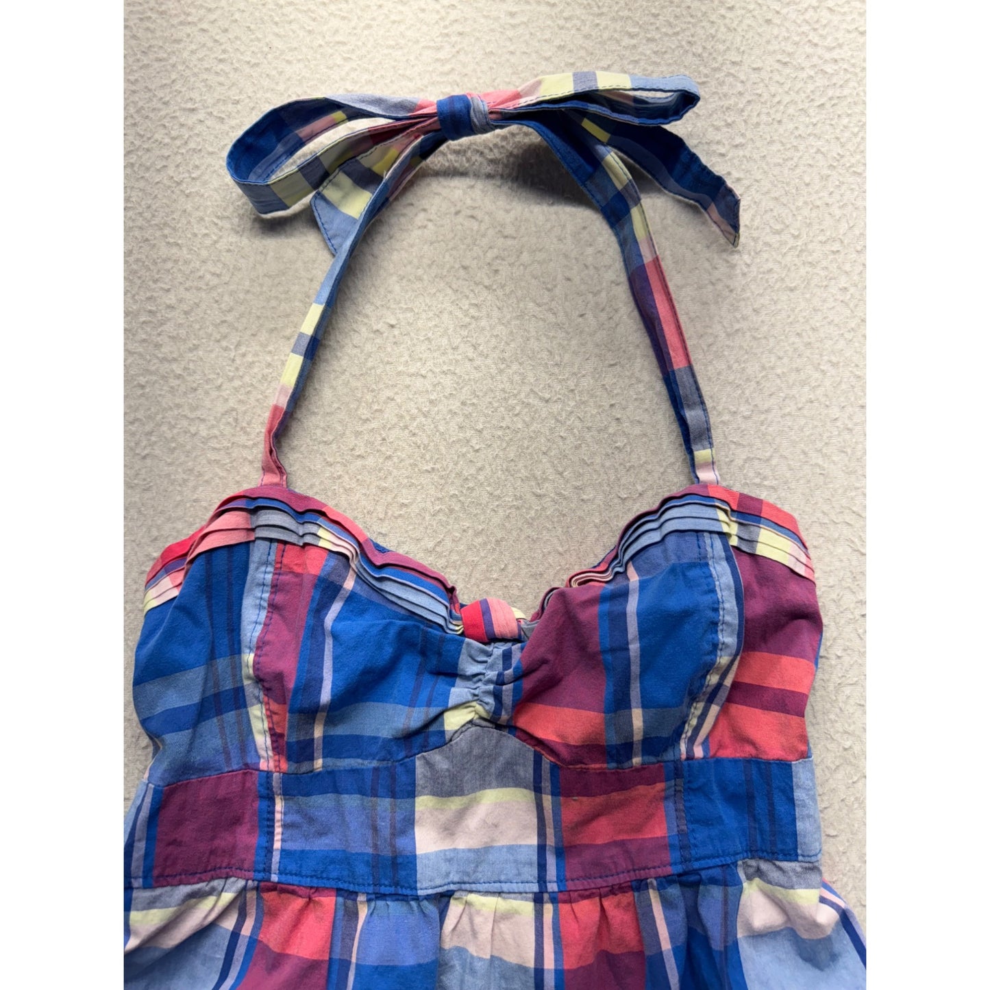 Abercrombie & Fitch XL Halter Plaid Dress Multicolor Cotton #316B