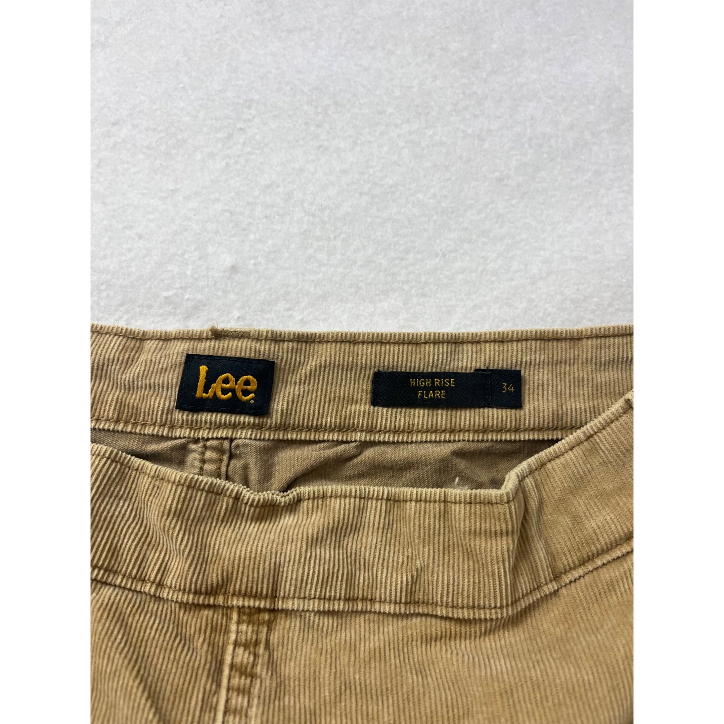 Lee High Rise Flare Corduroy Pants 34x34 Beige #8139