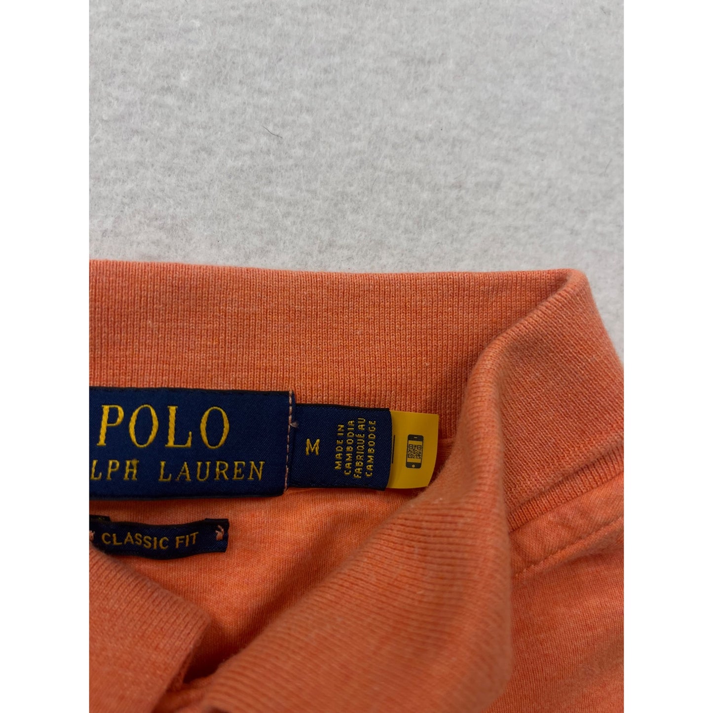 Ralph Lauren Polo Shirt Mens Medium Classic Fit Orange Short Sleeve #6533