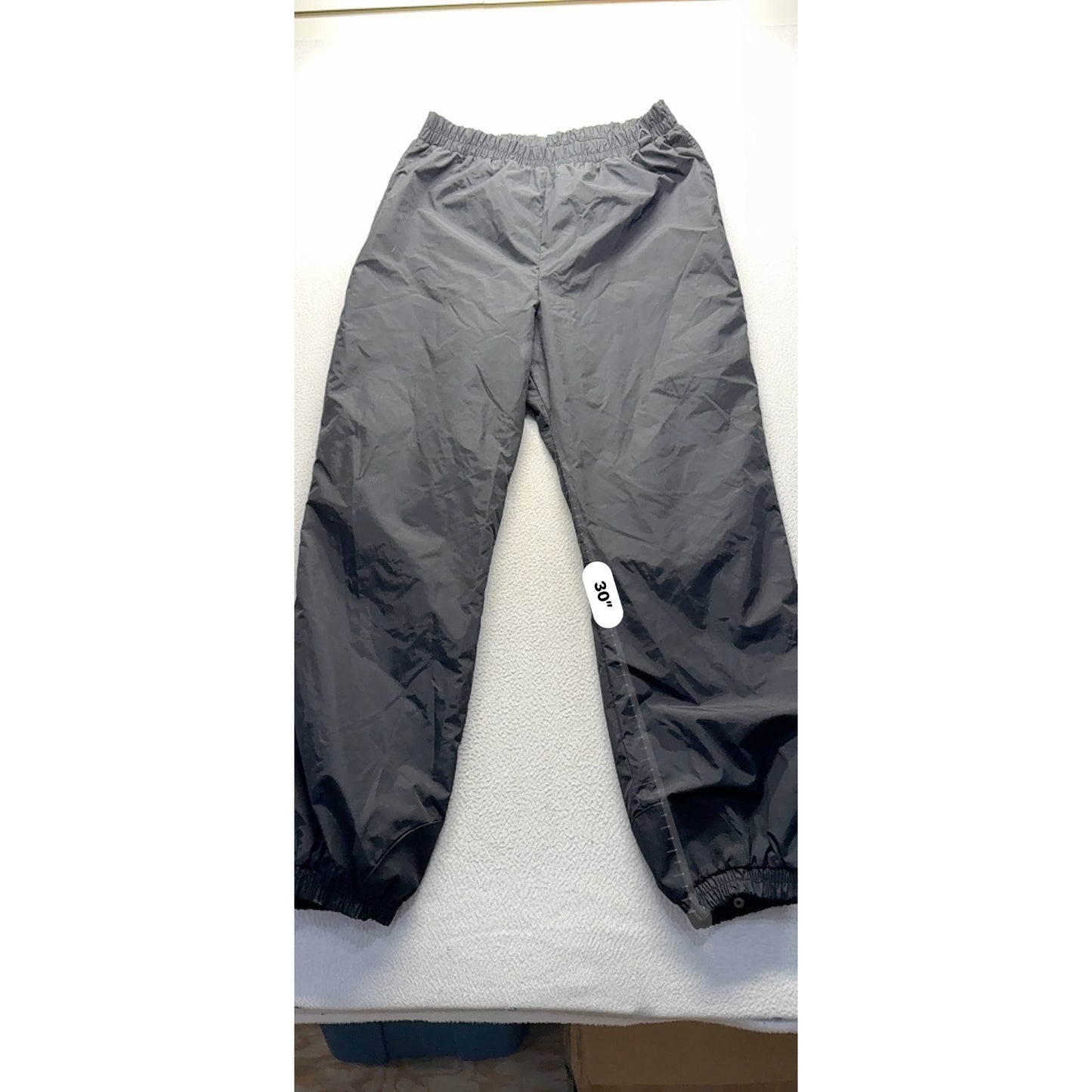 Columbia Mens Tall XL Nylon Rain Pants Elastic Waist Gray 9497