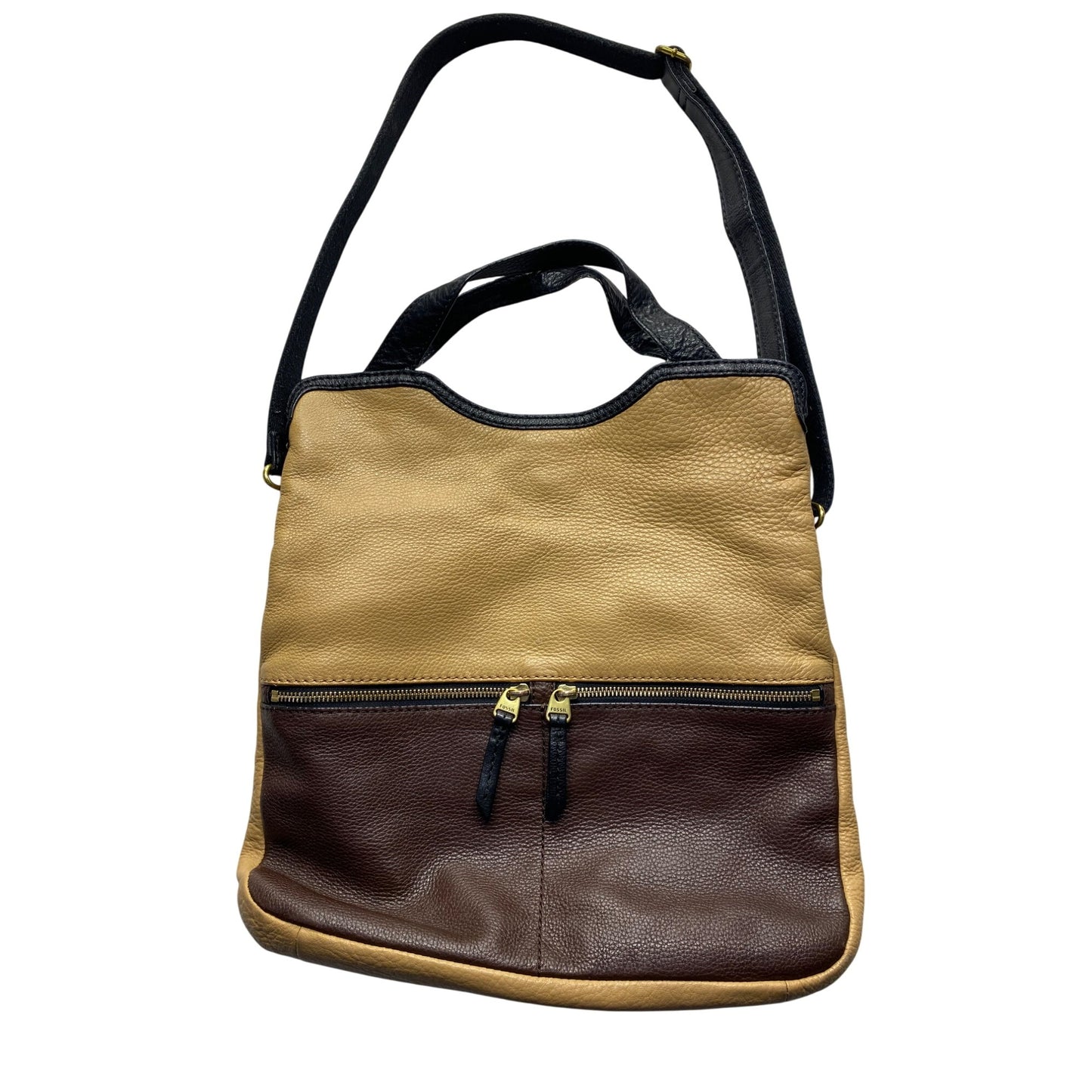 Fossil Leather Shoulder Bag With Dual Tones #5964