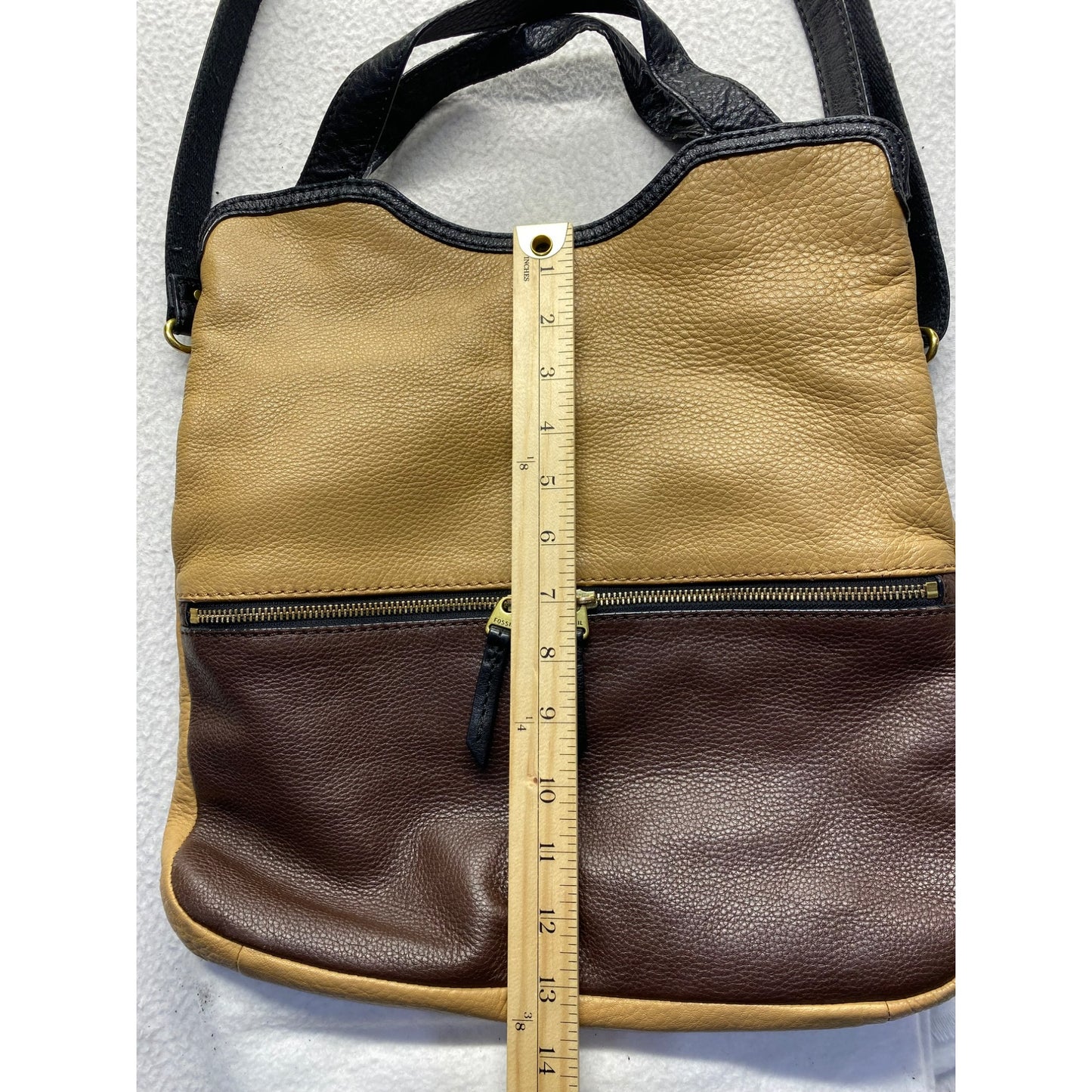 Fossil Leather Shoulder Bag With Dual Tones #5964