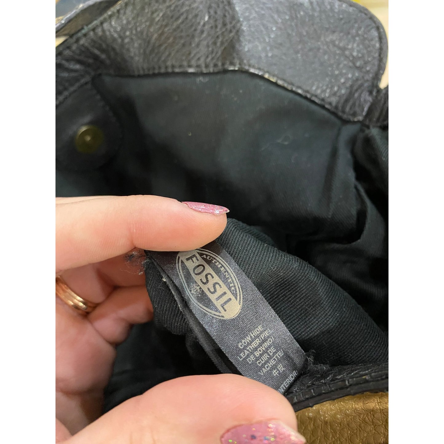 Fossil Leather Shoulder Bag With Dual Tones #5964