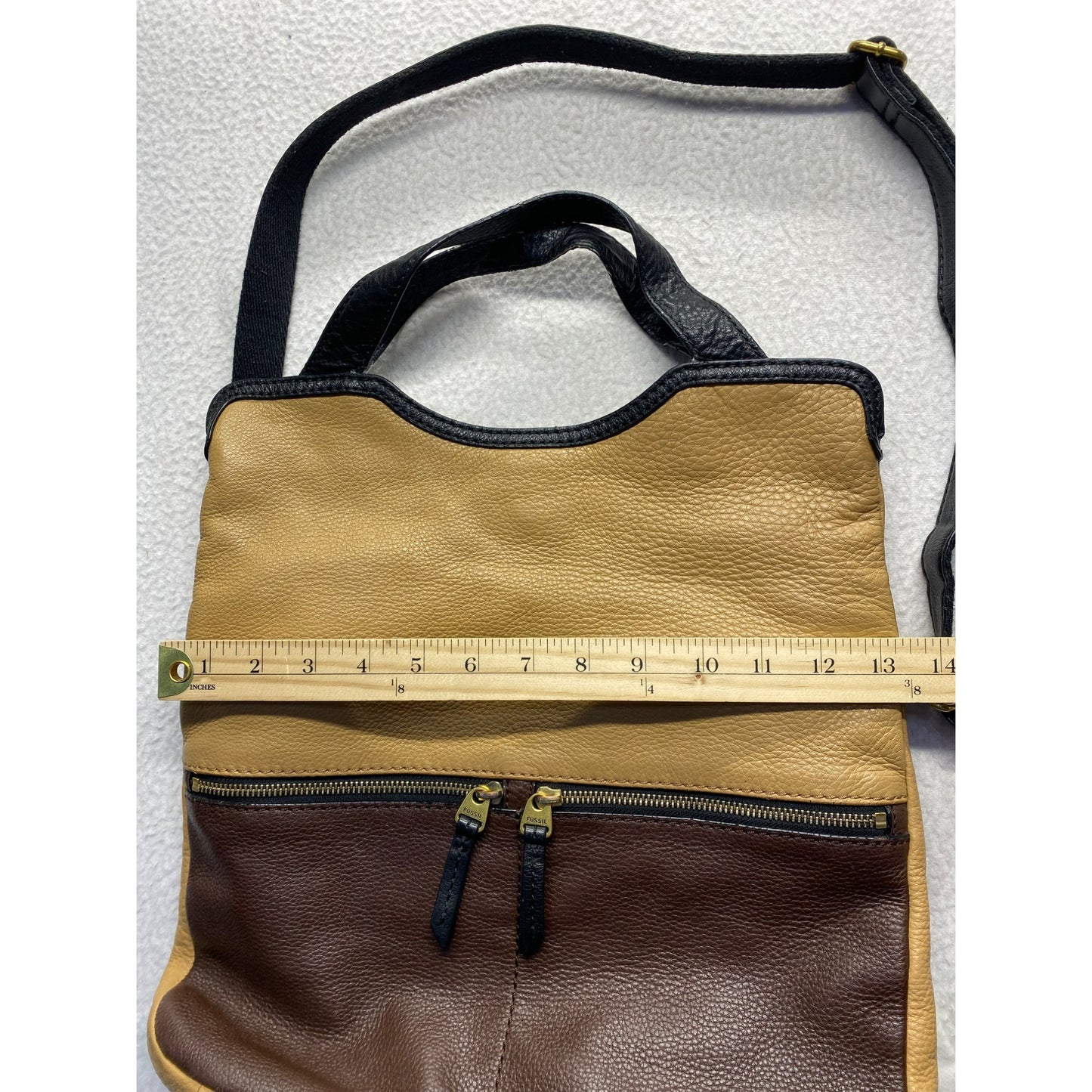 Fossil Leather Shoulder Bag With Dual Tones #5964