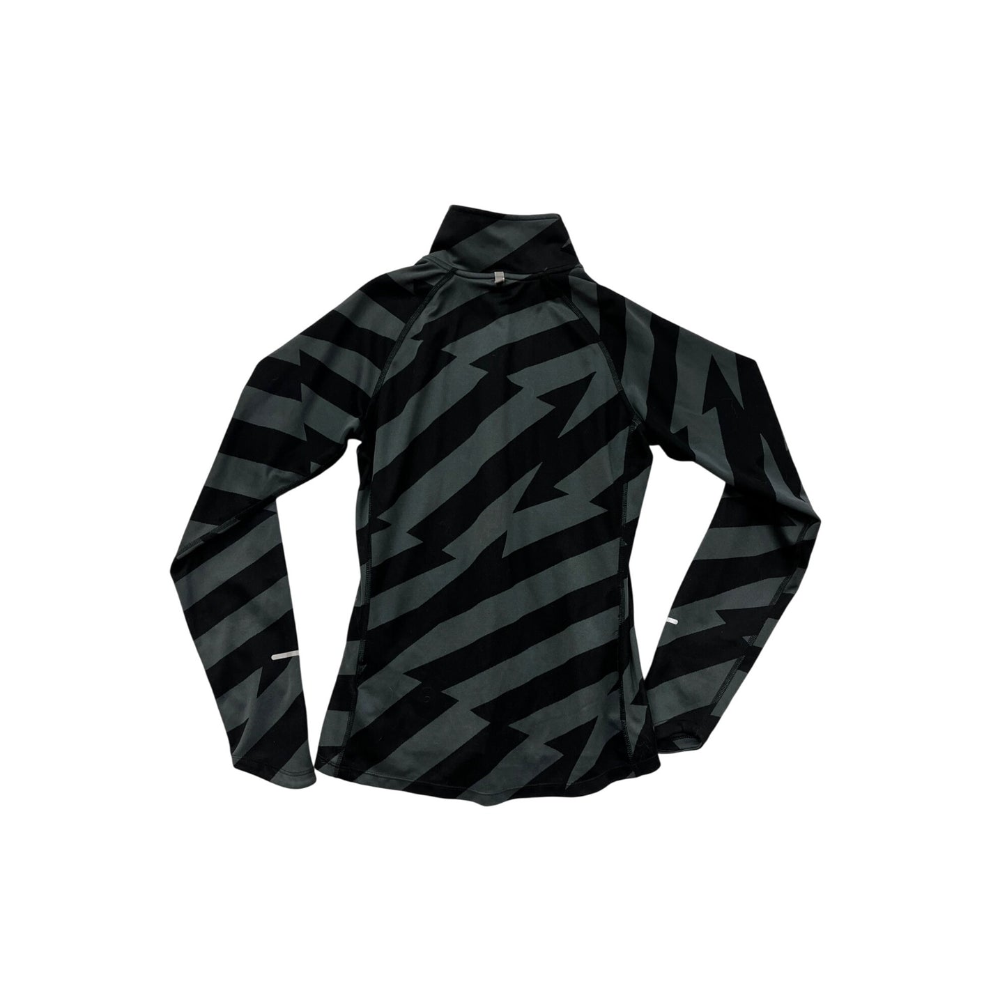 Nike Womens Medium Black & Gray Lightning Print 1/4 Zip Running Pullover #6631