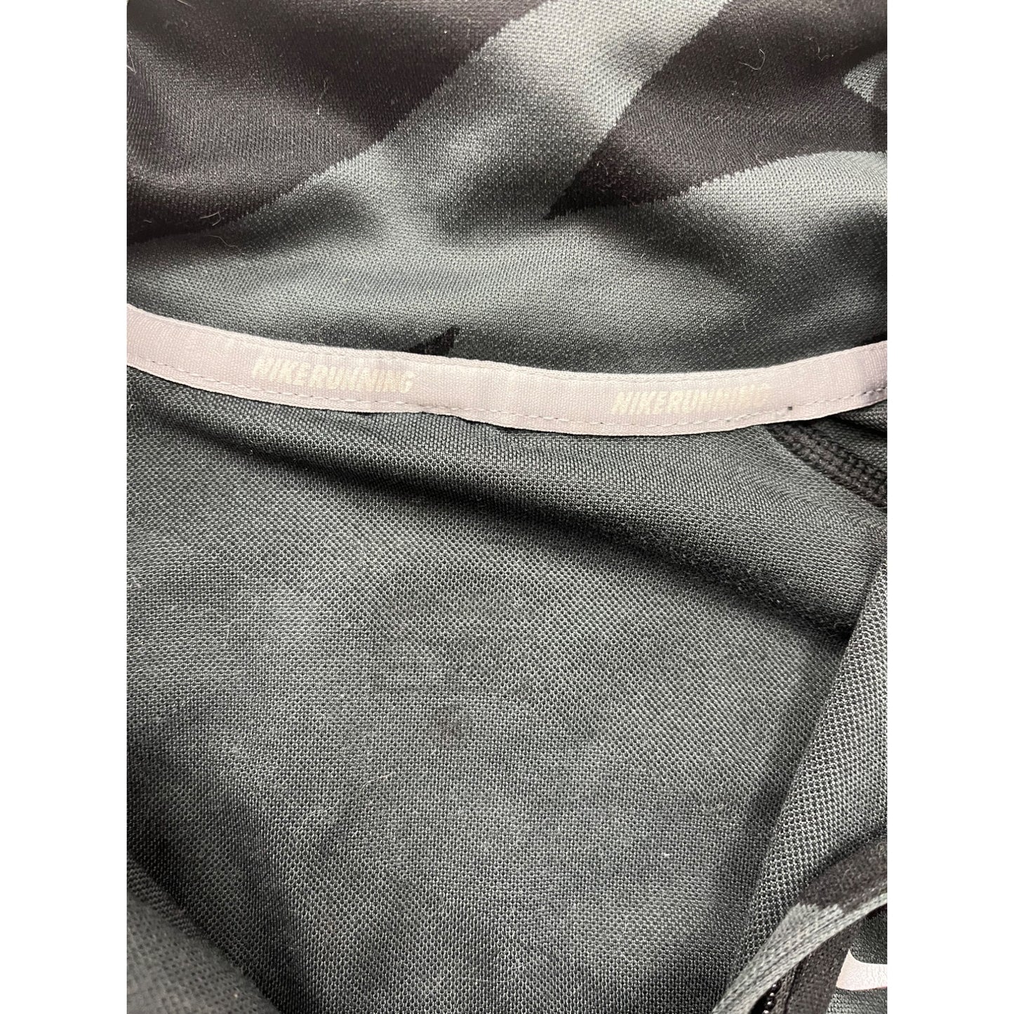 Nike Womens Medium Black & Gray Lightning Print 1/4 Zip Running Pullover #6631