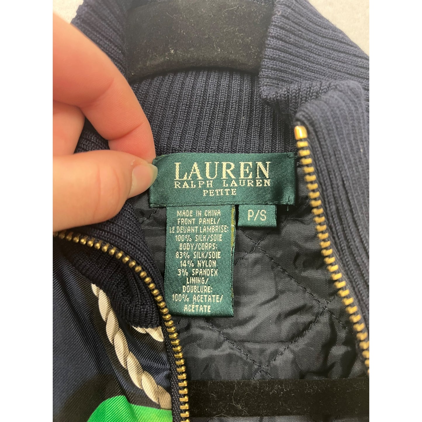 Women’s Ralph Lauren Silk Nautical Full Zip Vest #2993