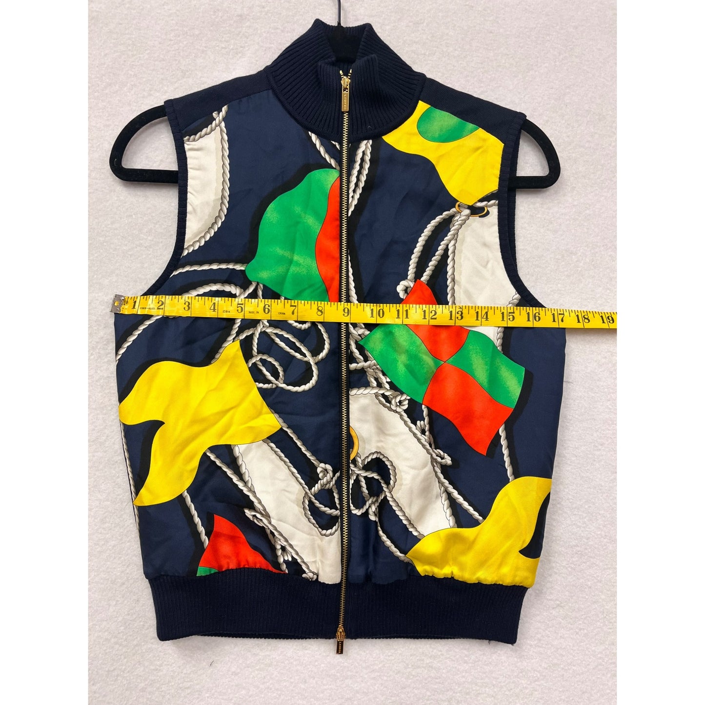 Women’s Ralph Lauren Silk Nautical Full Zip Vest #2993