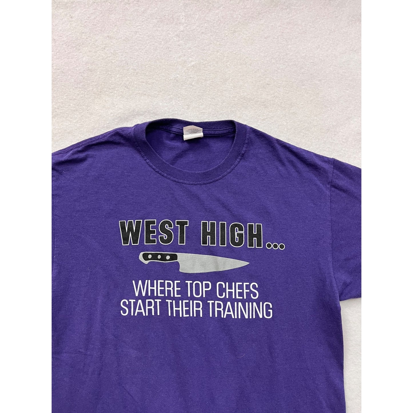 West High Culinary Graphic Tee Purple Jerzees Unisex M #8117