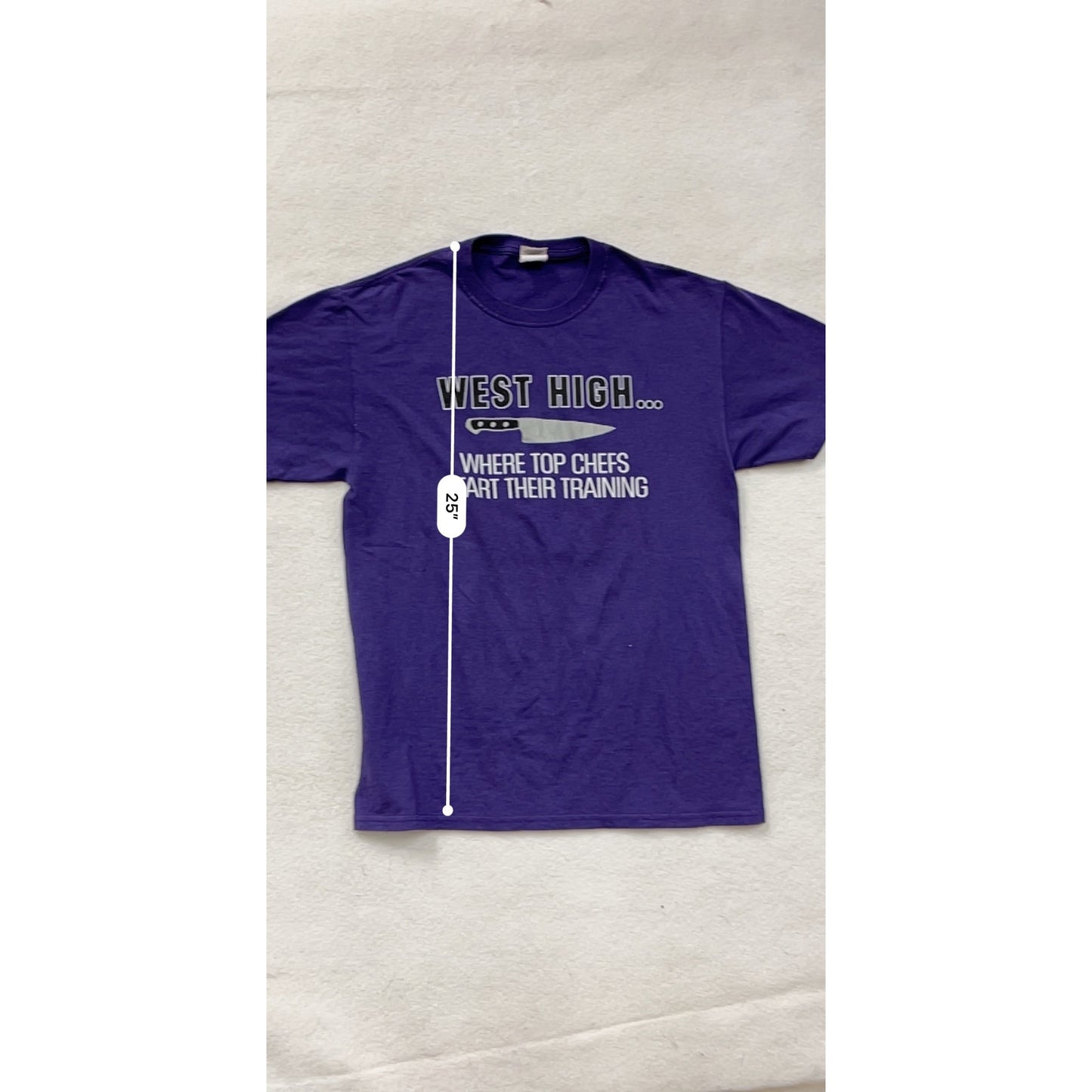 West High Culinary Graphic Tee Purple Jerzees Unisex M #8117