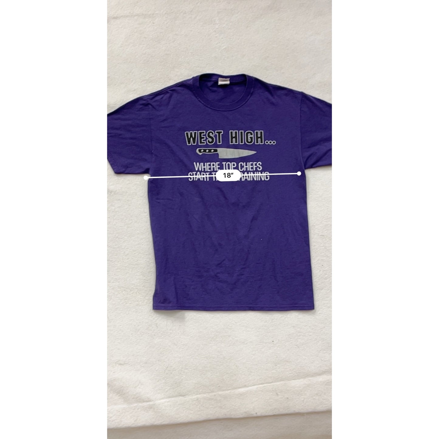 West High Culinary Graphic Tee Purple Jerzees Unisex M #8117