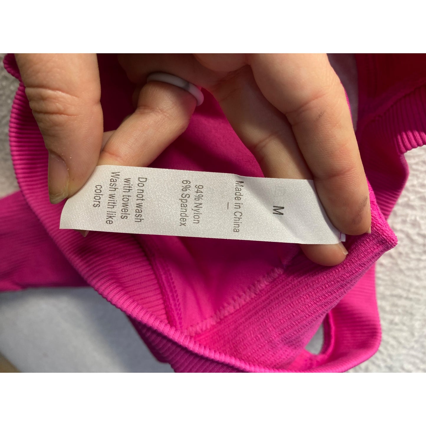 Pink Ribbed Long Sleeve Cut-Out Crop Top #7404