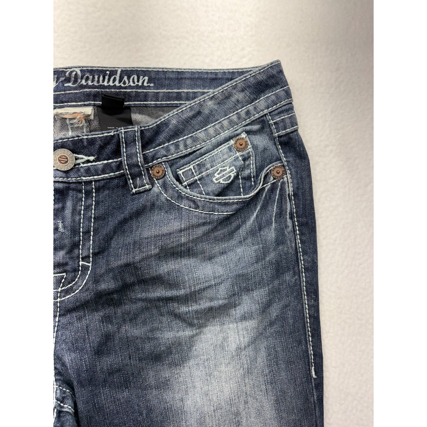Harley-Davidson Womens Tall Denim Bootcut Jeans #7502