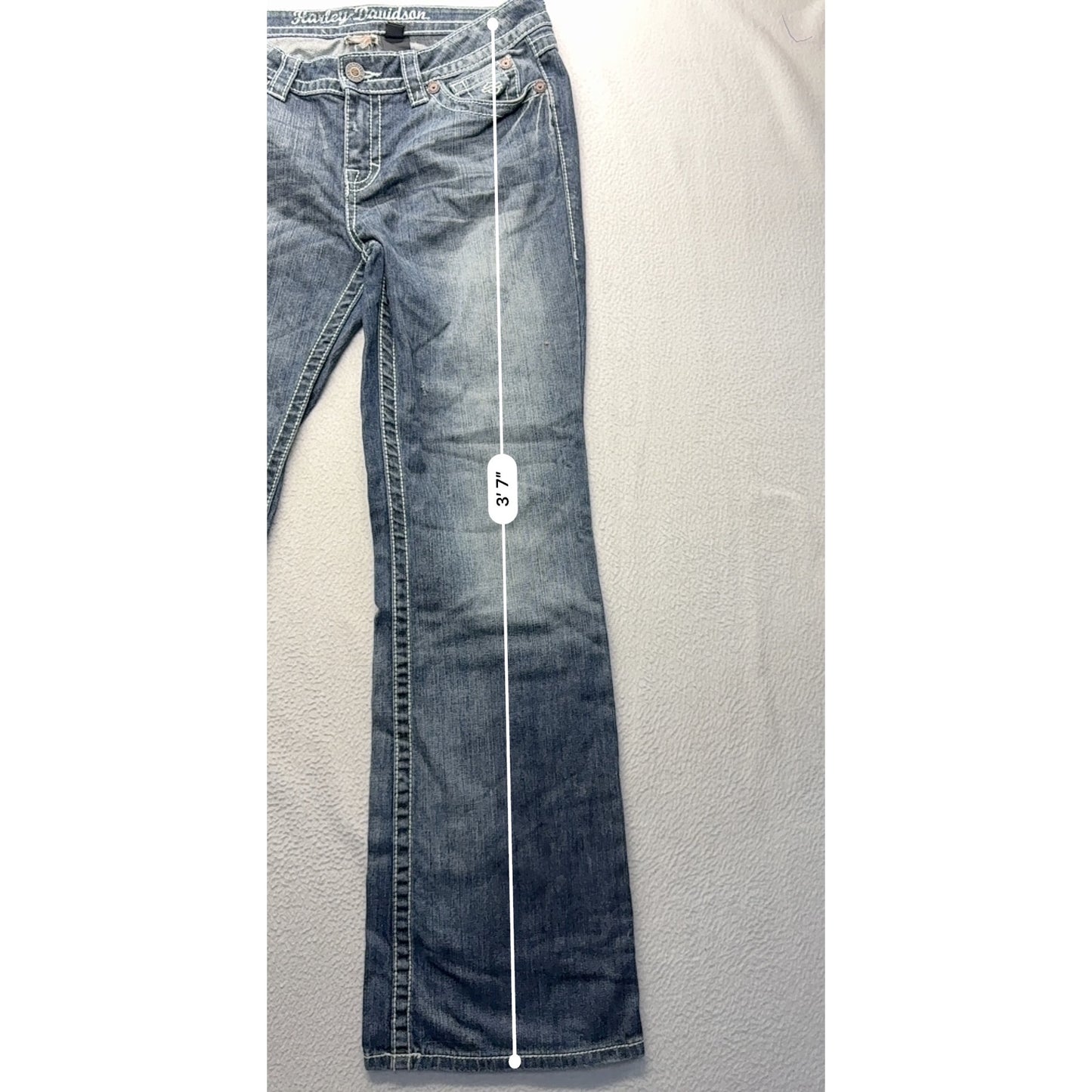 Harley-Davidson Womens Tall Denim Bootcut Jeans #7502